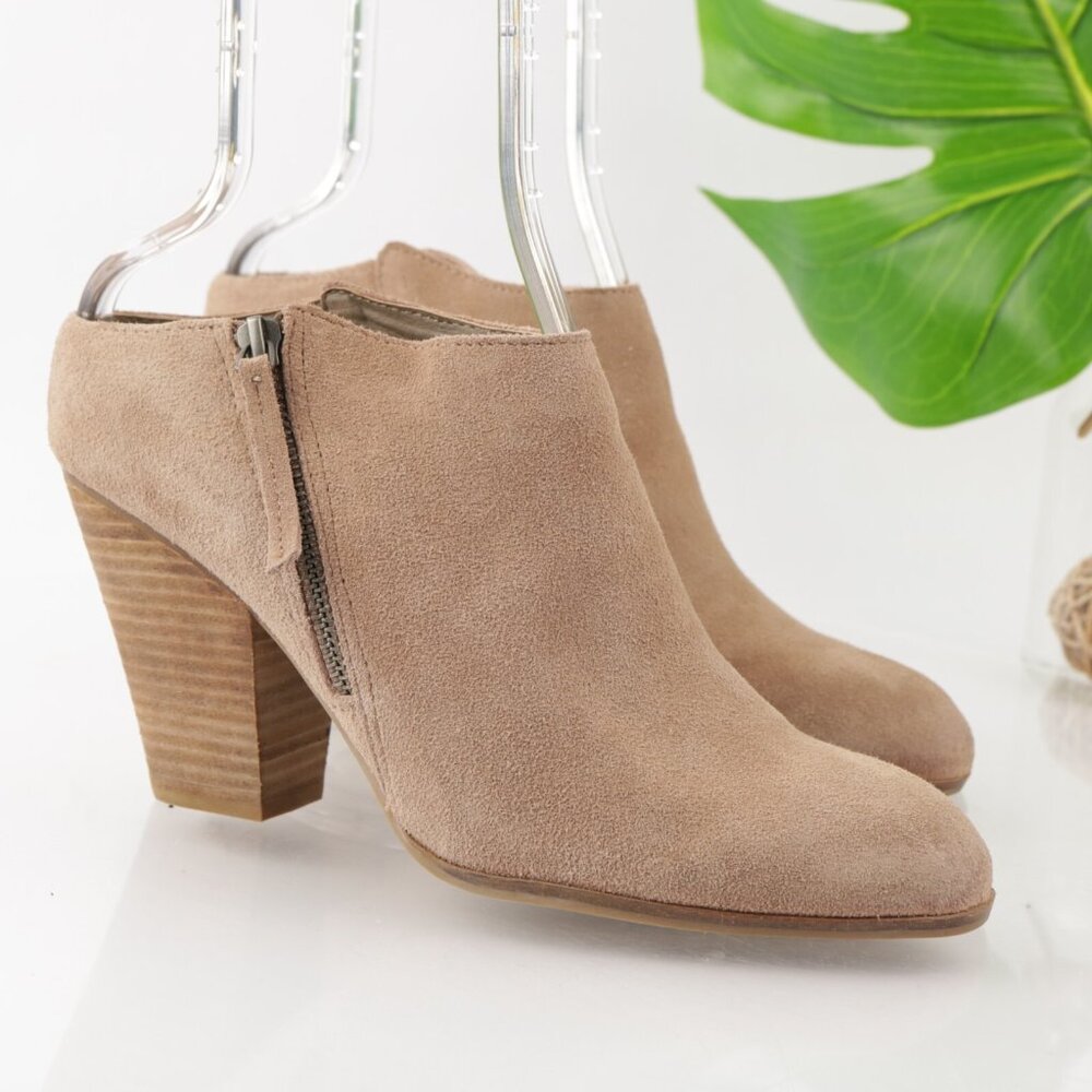 Dolce Vita Womens Hans Boot Size 11 Tan Suede Block Heel Bootie Boho Comfy